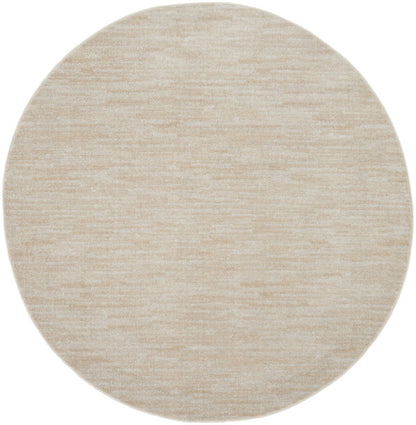 6' X 6' Beige And Ivory Round Indoor Outdoor Area Rug