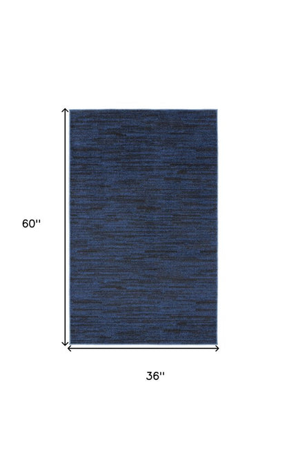 3' X 5' Blue Indoor Outdoor Area Rug