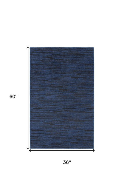 3' X 5' Blue Indoor Outdoor Area Rug