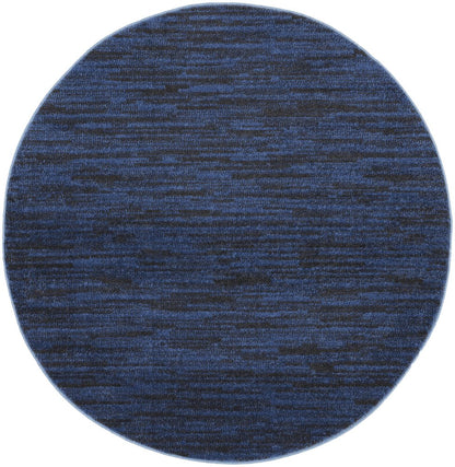 4' Blue Round Indoor Outdoor Area Rug