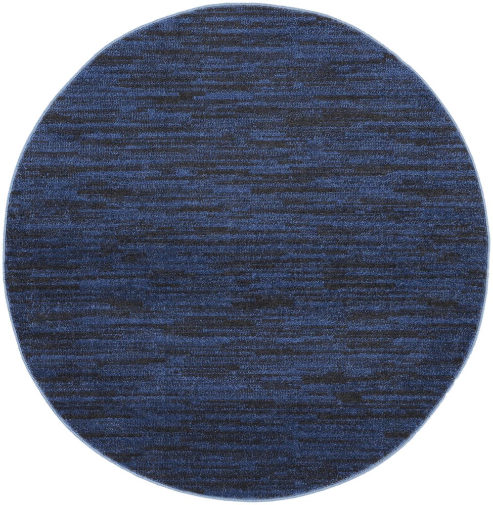4' Blue Round Indoor Outdoor Area Rug