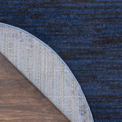 6' X 6' Blue Round Indoor Outdoor Area Rug
