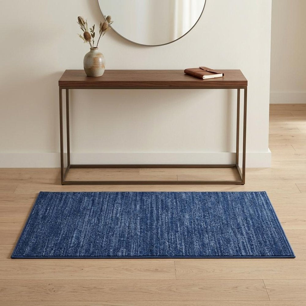 4' Runner Navy Blue Indoor Outdoor Runner Rug