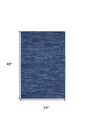 4' Runner Navy Blue Indoor Outdoor Runner Rug