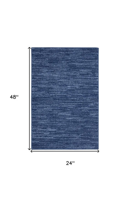 4' Runner Navy Blue Indoor Outdoor Runner Rug