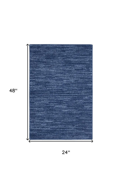 4' Runner Navy Blue Indoor Outdoor Runner Rug