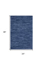4' Runner Navy Blue Indoor Outdoor Runner Rug