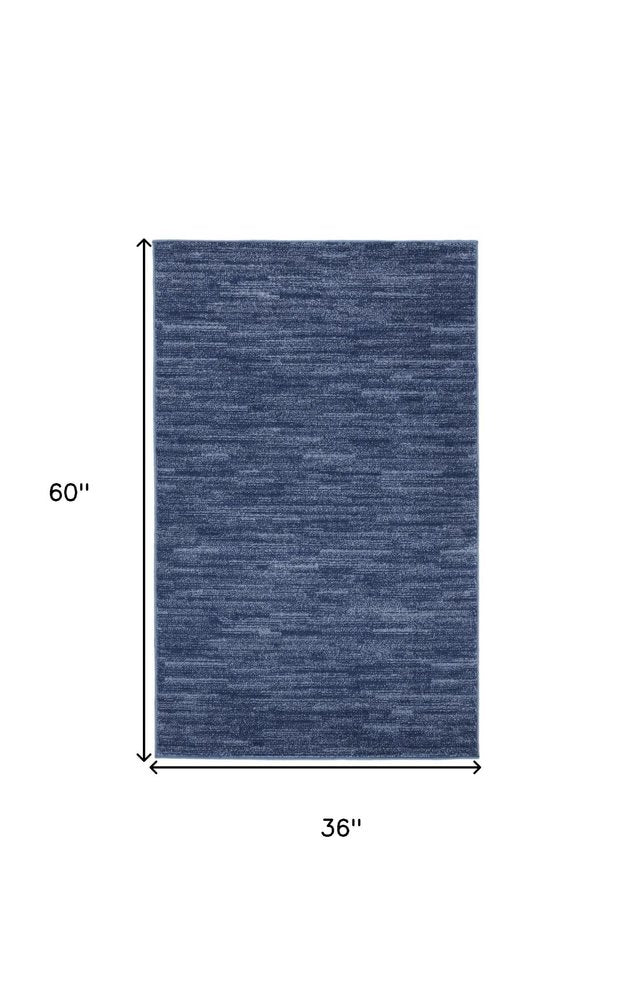 3' X 5' Blue Indoor Outdoor Area Rug