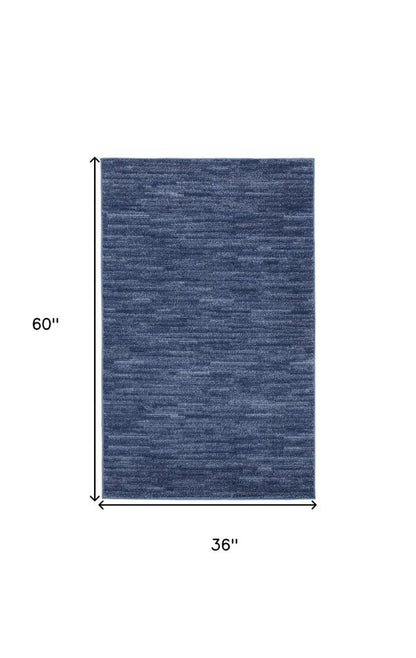 3' X 5' Blue Indoor Outdoor Area Rug