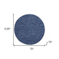 6' X 6' Blue Round Indoor Outdoor Area Rug