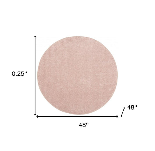 4' Pink Round Indoor Outdoor Area Rug