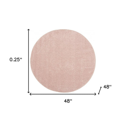 4' Pink Round Indoor Outdoor Area Rug