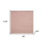 5' X 5' Pink Square Indoor Outdoor Area Rug