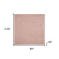 5' X 5' Pink Square Indoor Outdoor Area Rug