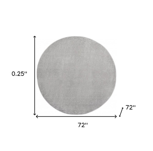 6' X 6' Gray Round Indoor Outdoor Area Rug
