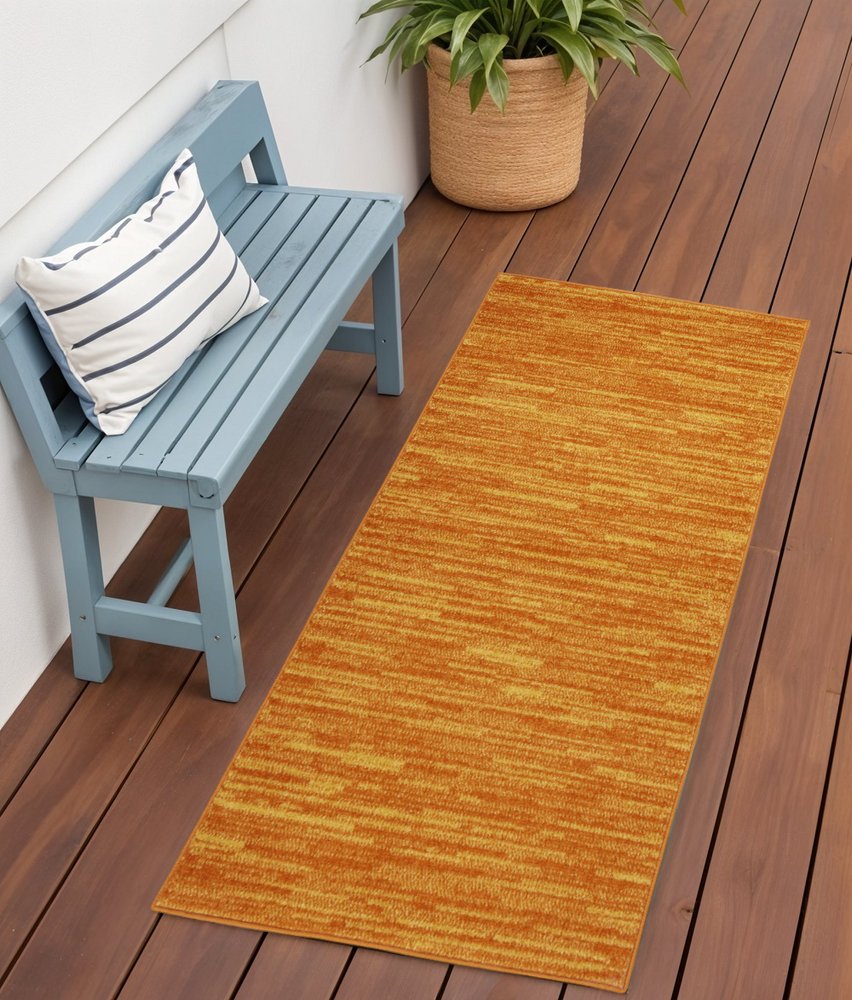 2' X 4' Orange Indoor Outdoor Runner Rug