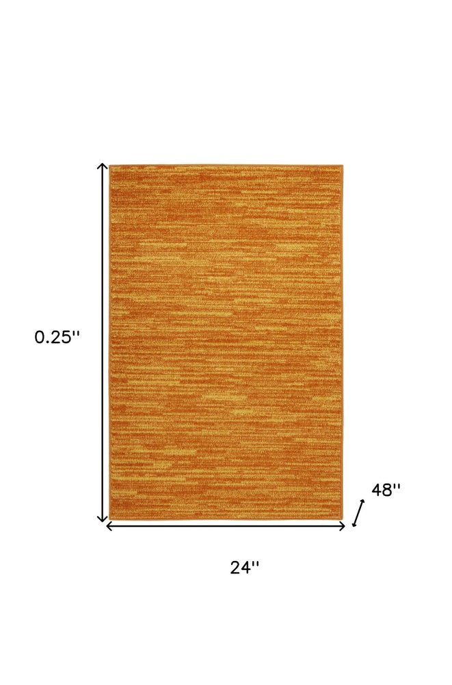 2' X 4' Orange Indoor Outdoor Runner Rug