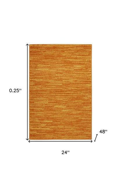 2' X 4' Orange Indoor Outdoor Runner Rug