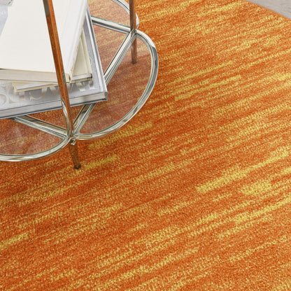 4' Orange Round Indoor Outdoor Area Rug
