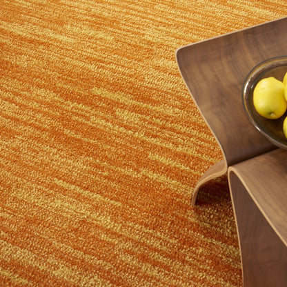 5' X 5' Orange Square Indoor Outdoor Area Rug