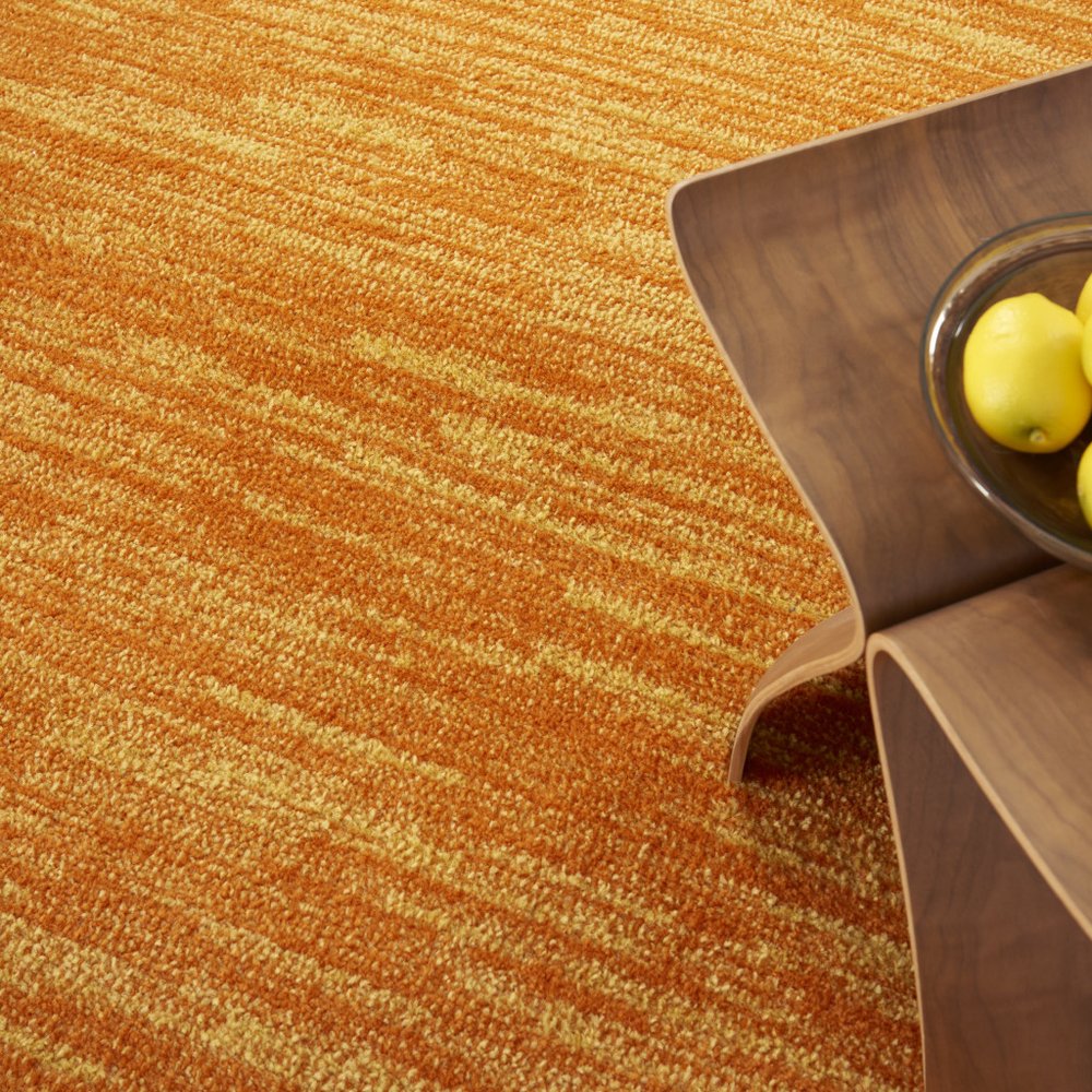 5' X 5' Orange Square Indoor Outdoor Area Rug