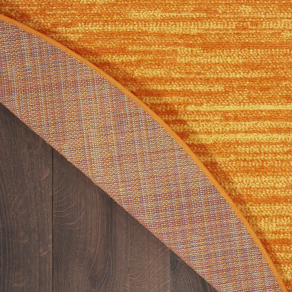 6' X 6' Orange Round Indoor Outdoor Area Rug