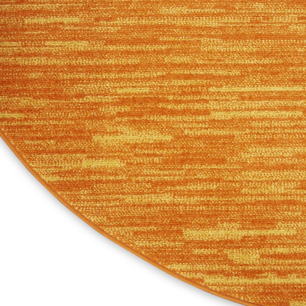 6' X 6' Orange Round Indoor Outdoor Area Rug