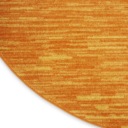 6' X 6' Orange Round Indoor Outdoor Area Rug