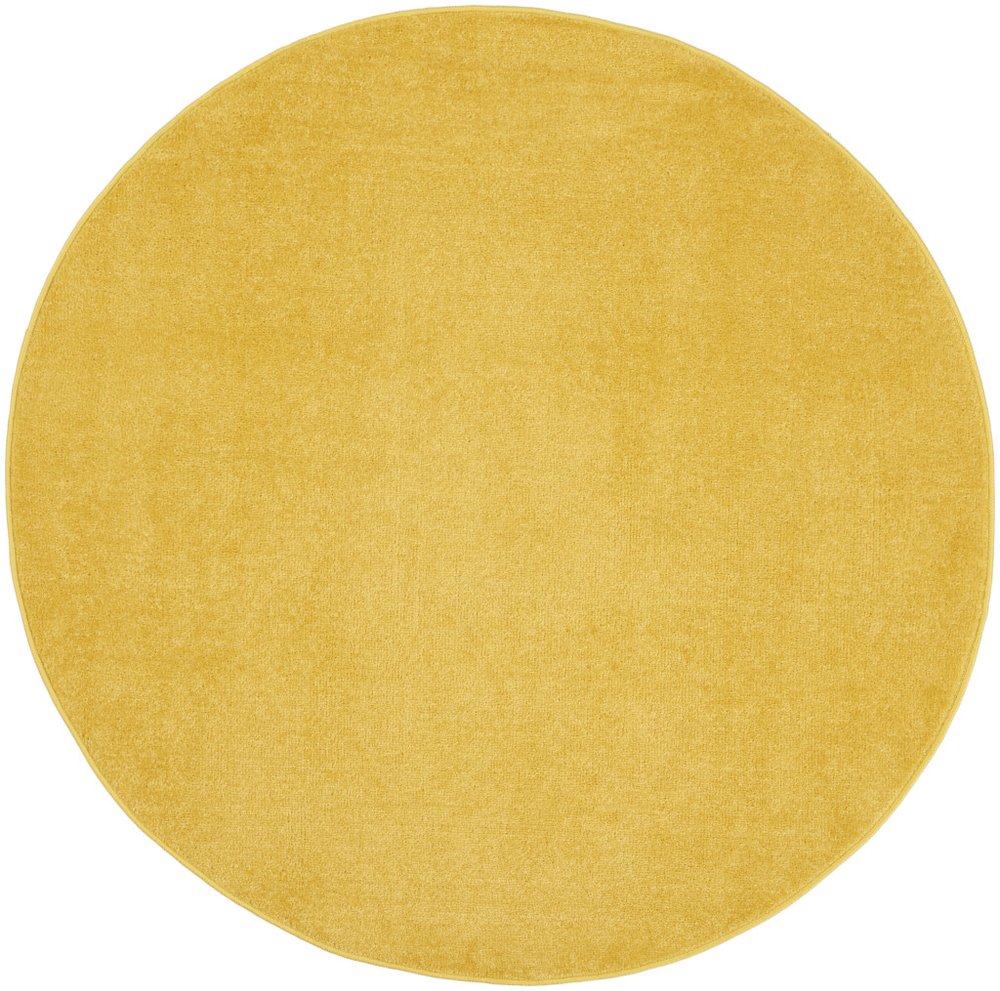 4' Yellow Round Indoor Outdoor Area Rug