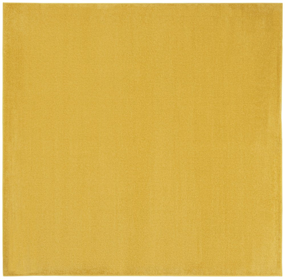 5' X 5' Yellow Square Indoor Outdoor Area Rug