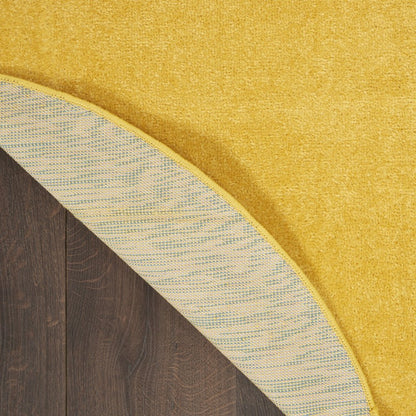 6' X 6' Yellow Round Indoor Outdoor Area Rug