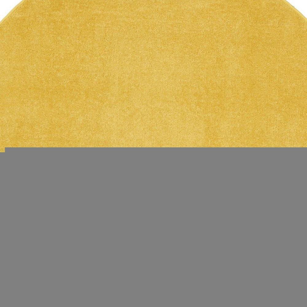 6' X 6' Yellow Round Indoor Outdoor Area Rug