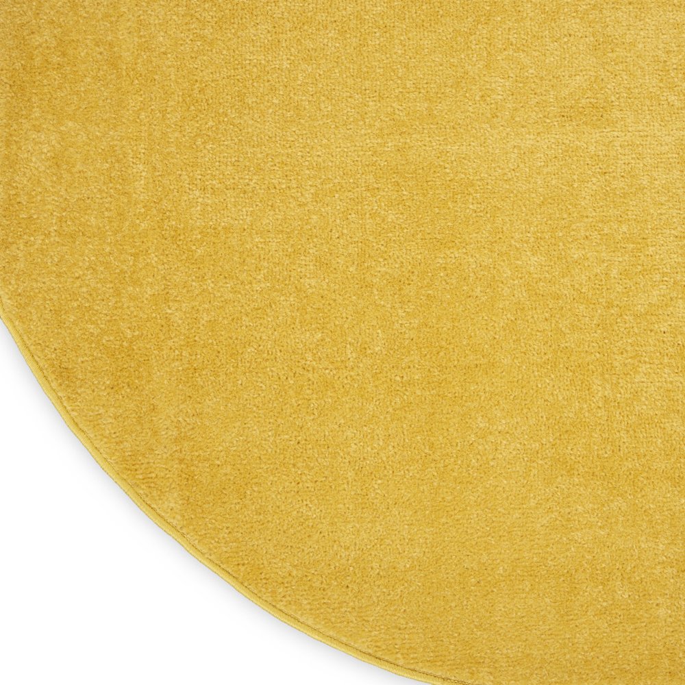 6' X 6' Yellow Round Indoor Outdoor Area Rug