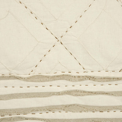Ivory Geometric Queen Quilt