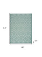 4' X 6' Aqua Indoor Outdoor Area Rug