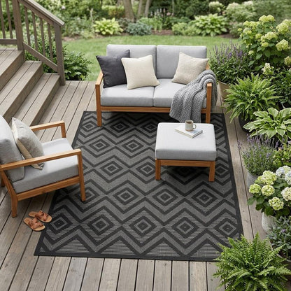 4' X 6' Charcoal Indoor Outdoor Area Rug
