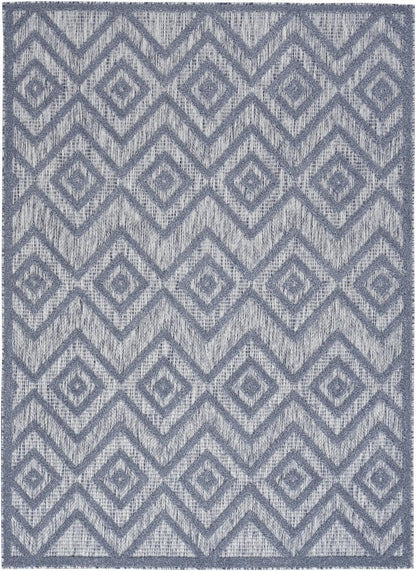 4' X 6' Denim Blue Indoor Outdoor Area Rug