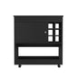 Black Rolling Bar Cart With Wine Storage