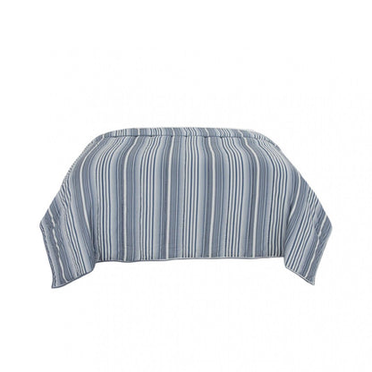 Blue And White Striped King Quilt