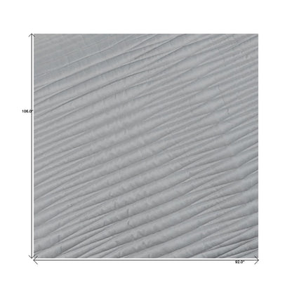 Set of Three Gray Geometric King Quilt