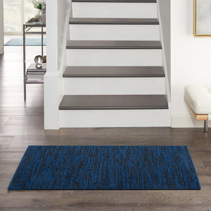 2' X 4' Midnight Blue Stain Resistant Indoor Outdoor Area Rug