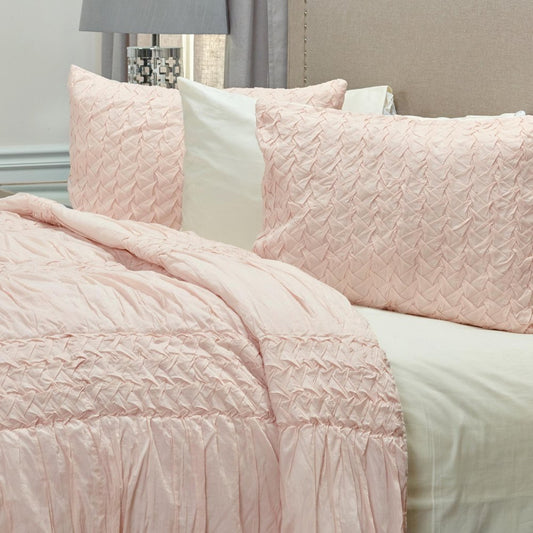 Pink Geometric Queen Quilt