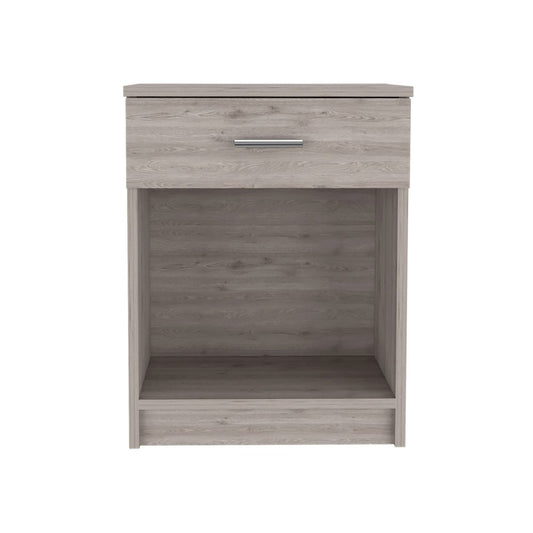 22" Light Gray Wood One Drawer Nightstand