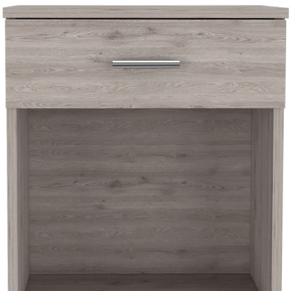 22" Light Gray Wood One Drawer Nightstand