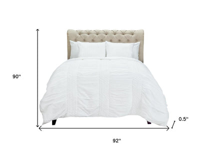 White Geometric Queen Quilt