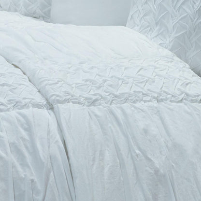 White Geometric Queen Quilt