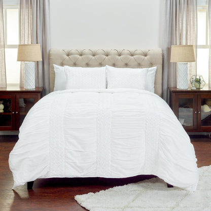 White Geometric Twin Quilt