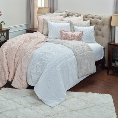 White Geometric Twin Quilt