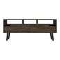 54" Dark Brown Walnut Enclosed and Open Storage TV Stand