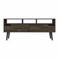 54" Dark Brown Walnut Enclosed and Open Storage TV Stand
